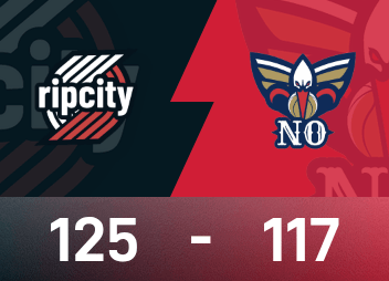 NBA 경기보고 : 양한센 불참 & 샤프 35득점, 트레일블레이저스 125-117 펠리컨스