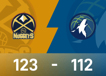 NBA 경기 보고서: 요키치가 27득점, 12리바운드, 11어시스트를 기록했고, 너게츠가 팀버울브스를 123-112로 이겼습니다.