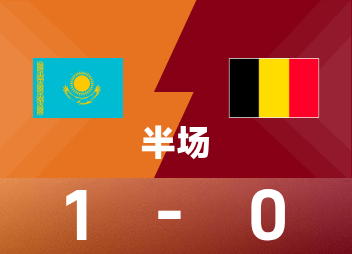 세계 유럽 예선 전반전: 사테페프 득점, 카자흐스탄 임시 1-0 벨기에
